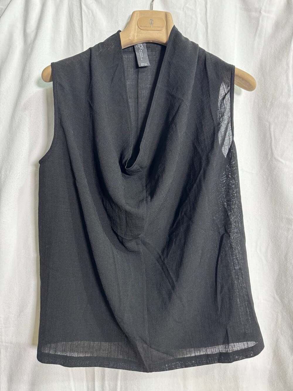Maria Cornejo sleeveless cowl neck top in black